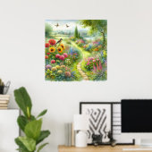 Gartenweg Landschaft 3 Poster (Heimbüro)