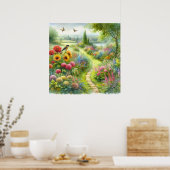 Gartenweg Landschaft 3 Poster (Küche)