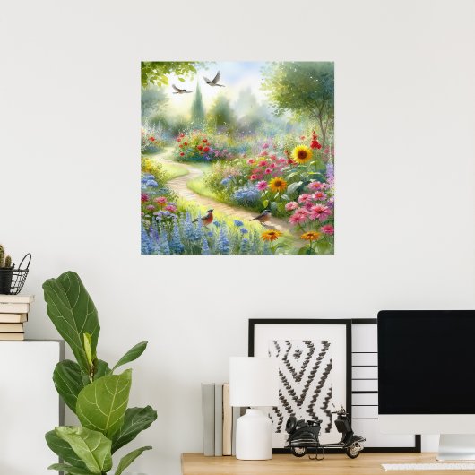 Gartenweg Landschaft 5 Poster (Heimbüro)