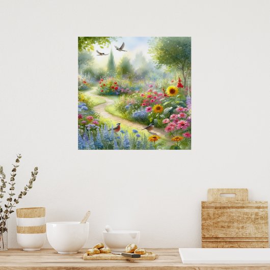 Gartenweg Landschaft 5 Poster (Küche)