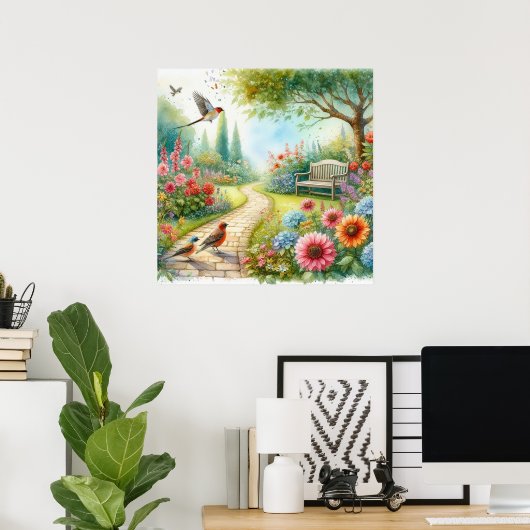 Gartenweg Landschaft 7 Poster (Heimbüro)