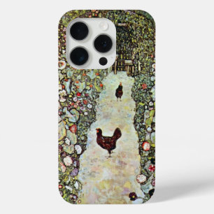 Gartenweg mit Hühnern, Gustav Klimt, Jugendstil iPhone 15 Pro Hülle