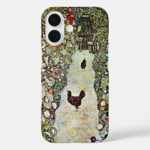 Gartenweg mit Hühnern, Gustav Klimt, Jugendstil iPhone 16 Hülle