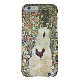 Gartenweg mit Hühnern, Gustav Klimt, Jugendstil iPhone 16 Hülle