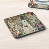 Gartenweg mit Hühnern, Gustav Klimt, Jugendstil Getränkeuntersetzer (Linke Seite)