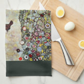 Gartenweg mit Hühnern, Gustav Klimt, Jugendstil Handtuch (Viertel Falte)