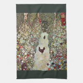 Gartenweg mit Hühnern, Gustav Klimt, Jugendstil Handtuch (Vertikal)