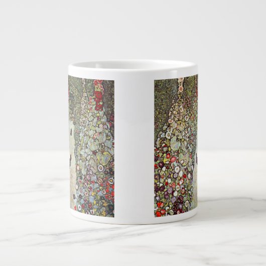 Gartenweg mit Hühnern, Gustav Klimt, Jugendstil Jumbo-Tasse (Vorderseite)
