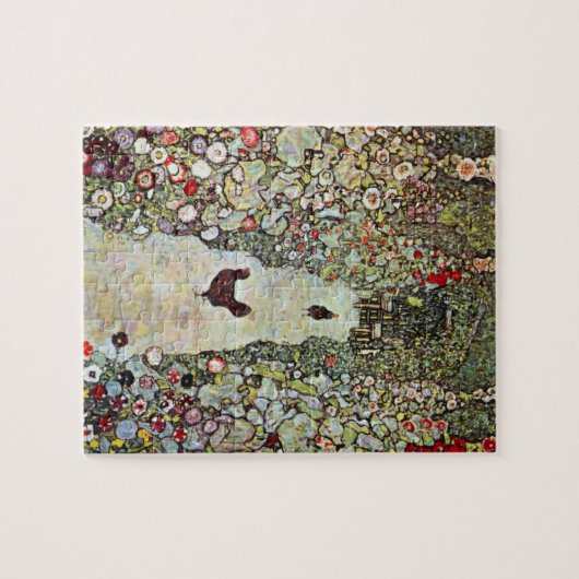 Gartenweg mit Hühnern, Gustav Klimt, Jugendstil Puzzle (Horizontal)