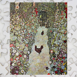 Gartenweg mit Hühnern, Gustav Klimt, Jugendstil Puzzle