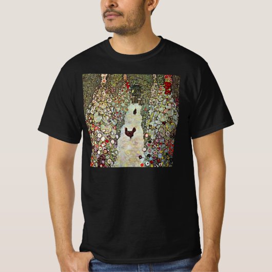 Gartenweg mit Hühnern, Gustav Klimt, Jugendstil T-Shirt (Vorderseite)