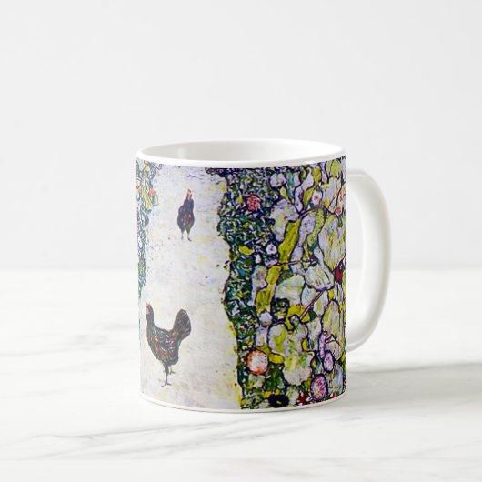 Gartenweg mit Hühnern, Gustav Klimt Kaffeetasse (VorderseiteRechts)