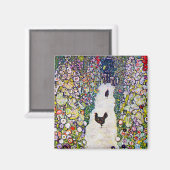 Gartenweg mit Hühnern, Gustav Klimt Magnet (Vorderseite/Rückseite)