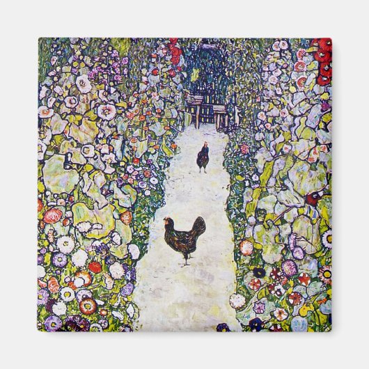Gartenweg mit Hühnern, Gustav Klimt Magnet (Vorne)