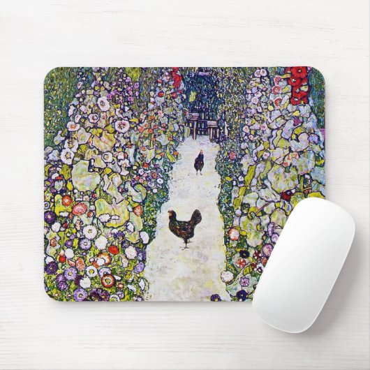Gartenweg mit Hühnern, Gustav Klimt Mousepad (Mit Mouse)