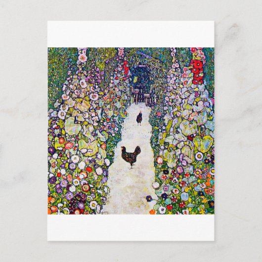 Gartenweg mit Hühnern, Gustav Klimt Postkarte (Vorderseite)