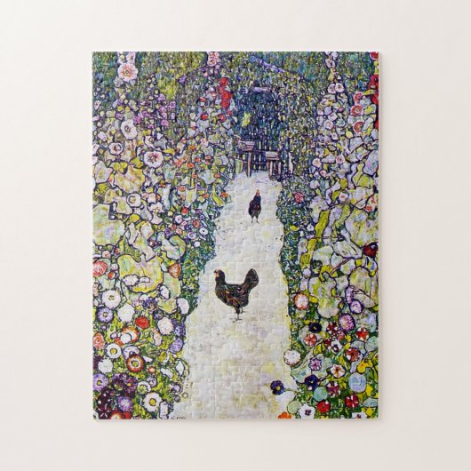 Gartenweg mit Hühnern, Gustav Klimt Puzzle (Vertikal)