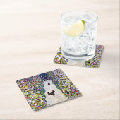 Gartenweg mit Hühnern, Gustav Klimt Rechteckiger Pappuntersetzer (Vor Ort)