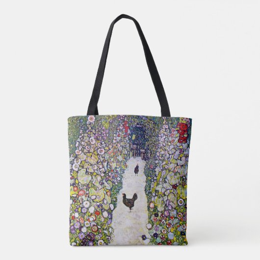 Gartenweg mit Hühnern, Gustav Klimt Tasche (Rückseite)