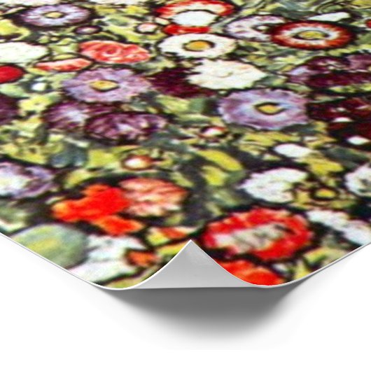 Gartenweg mit Hühnern von Gustav Klimt Poster (Ecke)