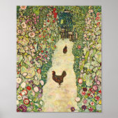 Gartenweg mit Hühnern von Gustav Klimt Poster (Vorne)