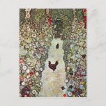 Gartenweg mit Hühnern von Gustav Klimt Postkarte<br><div class="desc">Dieses Gemälde mit dem Titel Gartenweg mit Hühnern wurde vom berühmten Künstler Gustav Klimt gemacht.


Über Gustav KlimtGustav Klimt war ein österreichischer Symbolik-Maler und einer der prominentesten Mitglieder der Wiener Sezessionsbewegung. Er wurde 1897 Gründungsmitglied und Präsident der Dackel Sezession und der Zeitschrift Ver Sacrum der Gruppe.</div>