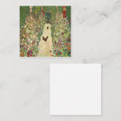 Gartenweg mit Hühnern von Gustav Klimt Quadratische Visitenkarte (Vorne/Hinten)