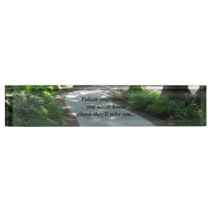 Gartenweg mit motivierender Botschaft Namensplakette