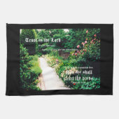 Gartenweg mit Sprichwörtern 3:5-6 Geschirrtuch (Horizontal)