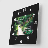 Gartenweg-Spuren 3:5 bis 6 Quadratische Wanduhr (Winkel)