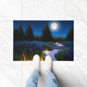 Gartenweg unter Vollmond Fußmatte
