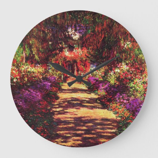Gartenweg von Claude Monet Große Wanduhr (Vorderseite)