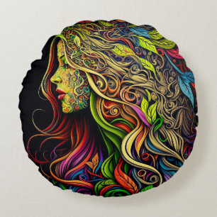 Gartenweibchen Rundwurfkissen (16") Rundes Kissen