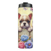 Gartenwelpen und Schmetterlinge Thermosbecher (Vorderseite)