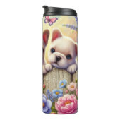 Gartenwelpen und Schmetterlinge Thermosbecher (Nach rechts gedreht)