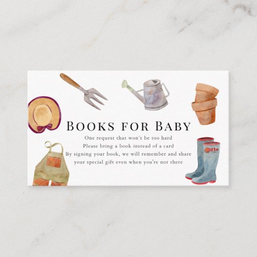 Gartenwerkzeug Kinderdusche Buchungsanfrage Begleitkarte (Vorderseite)