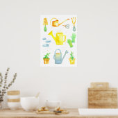 Gartenwerkzeug Pflanze Wasserkocher Poster (Küche)