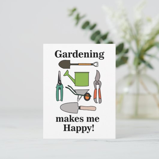 Gartenwerkzeug Postkarte (Stehend Vorderseite)