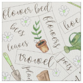 Gartenwerkzeug und Text Br. Stoff (Nahaufnahme)