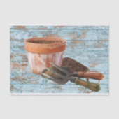 Gartenwerkzeug und Verwitterungsbrett Seidenpapier (Vorderseite)