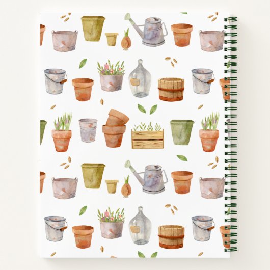Gartenwerkzeug Watercolor Garden Journal Notizblock (Rückseite)