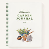 Gartenwerkzeug Watercolor Garden Journal Notizblock (Vorderseite)
