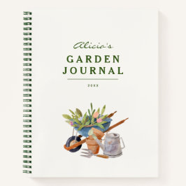Gartenwerkzeug Watercolor Garden Journal Notizblock