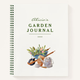 Gartenwerkzeug Watercolor Garden Journal Notizblock