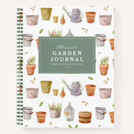 Gartenwerkzeug Watercolor Garden Journal Notizblock