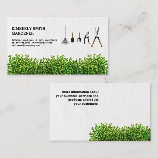 Gartenwerkzeuge | Bushs Visitenkarte (Vorne/Hinten)