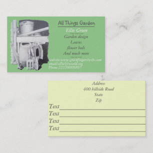 Gartenwerkzeuge für Gartengestaltung Visitenkarte
