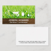 Gartenwerkzeuge | Gras schneiden | Holzbrett Visitenkarte (Vorne/Hinten)