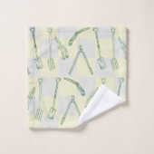 Gartenwerkzeuge Muster Badhandtuch Set (Waschlappen)