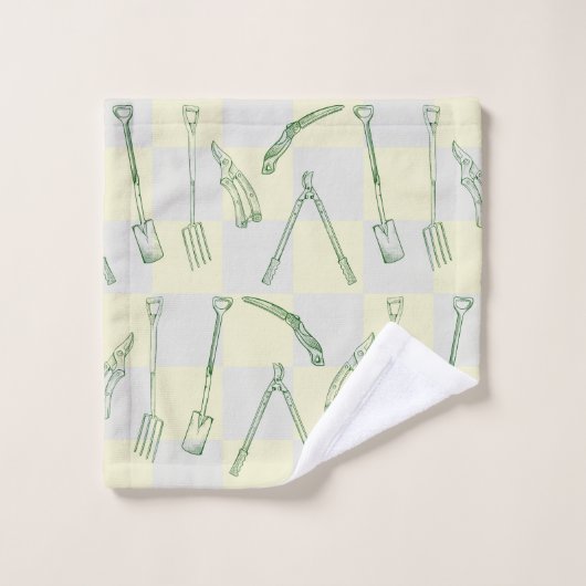 Gartenwerkzeuge Muster Badhandtuch Set (Waschlappen)